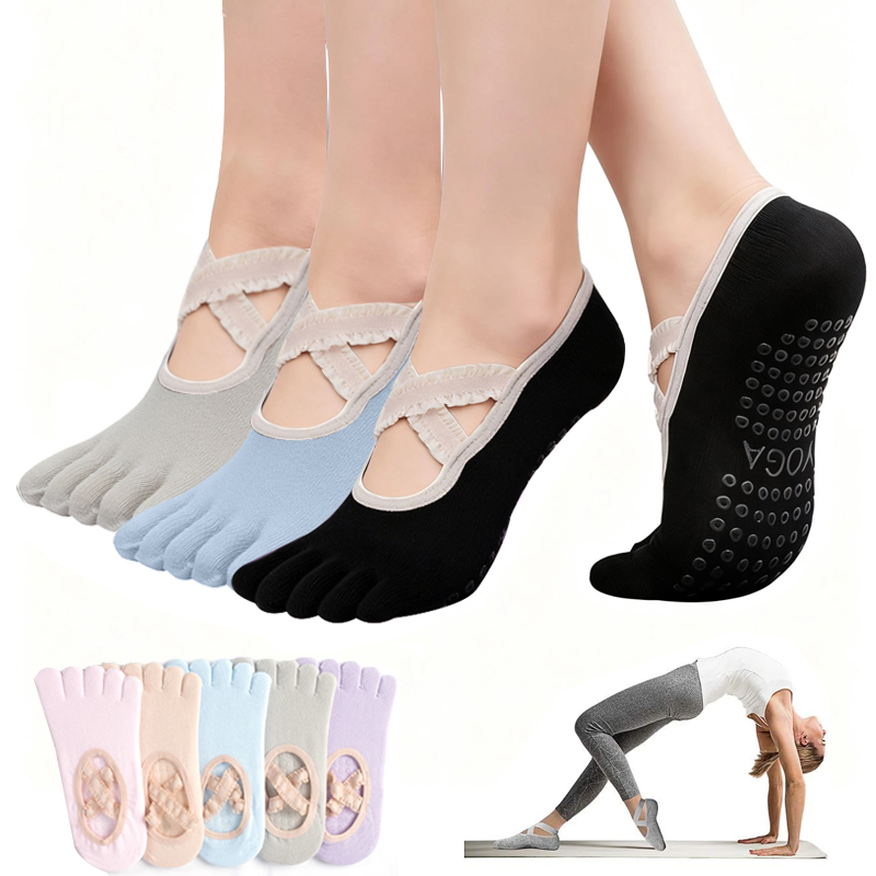 Pilates Yoga Grip Socks - Bayanlar Kaymaz Pilates Çorap Kadın Dantel